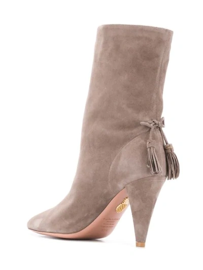 Shop Aquazzura X Claudia Schiffer Ankle Boots In Grey