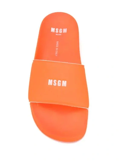 Shop Msgm Logo Slides In Orange