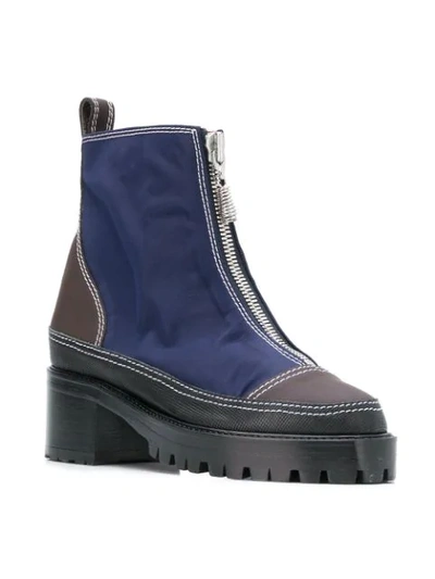 Shop Nicole Saldaã±a Colour Block Zipped Boots In Blue