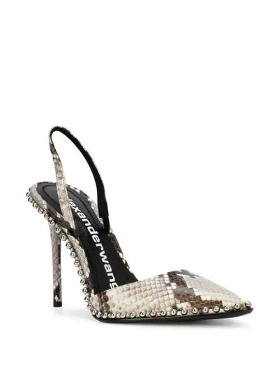 ALEXANDER WANG RINA PYTHON SLINGBACK PUMPS - 黑色