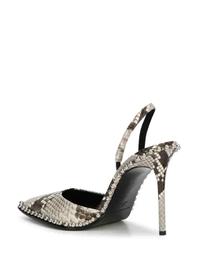 ALEXANDER WANG RINA PYTHON SLINGBACK PUMPS - 黑色