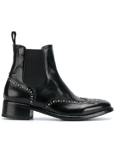 Shop Officine Creative Brogue Studded Boots In Nero