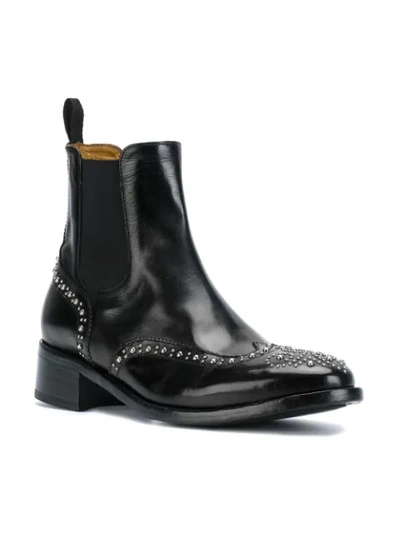 Shop Officine Creative Brogue Studded Boots In Nero