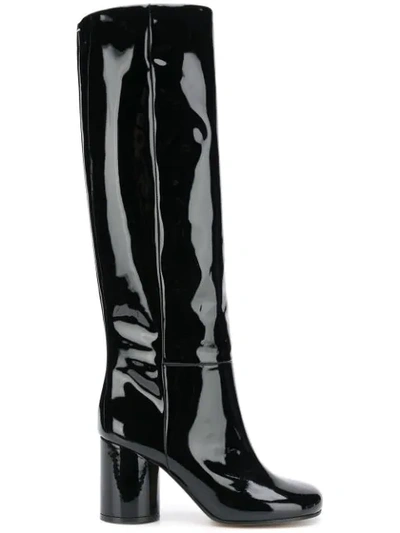Shop Maison Margiela Patent High Boots In Black