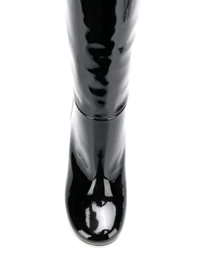 Shop Maison Margiela Patent High Boots In Black