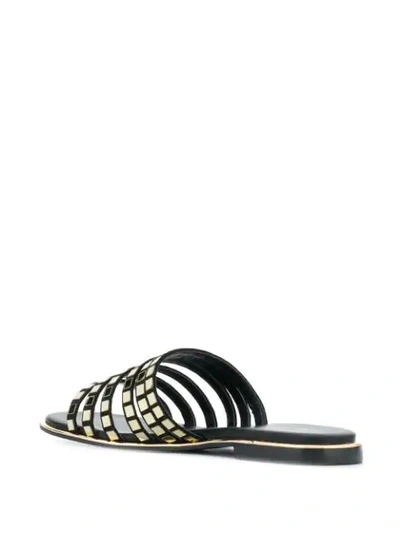 Shop Liu •jo Susan Flat Sandals In Black