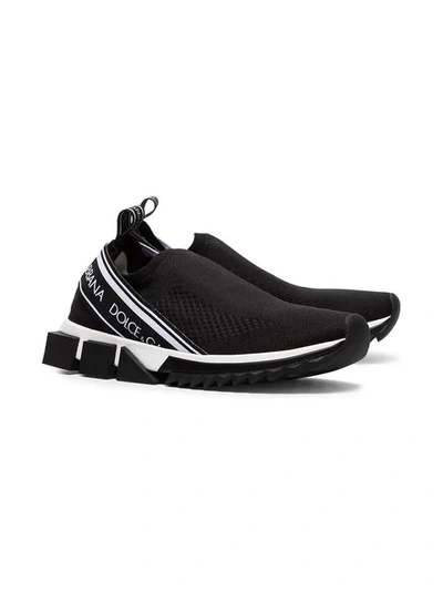 Shop Dolce & Gabbana Black Sorrento Stretch Slip-on Sneakers