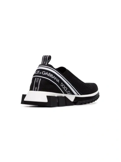 Shop Dolce & Gabbana Black Sorrento Stretch Slip-on Sneakers