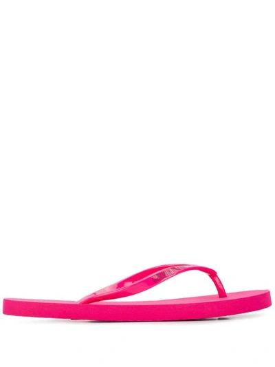 Shop Calvin Klein Logo Flip Flop In Pink