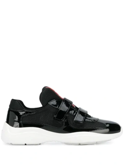 Shop Prada Touch-strap Sneakers In Black