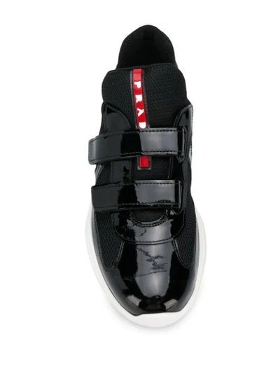 Shop Prada Touch-strap Sneakers In Black