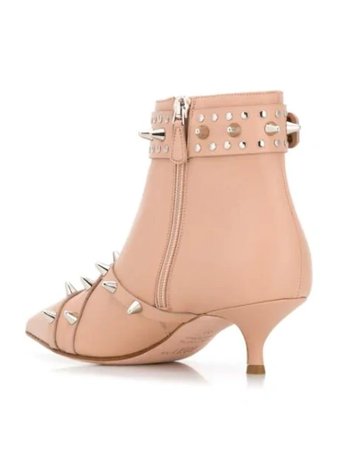 Shop Red Valentino Red(v) Studded Ankle Boots In Neutrals