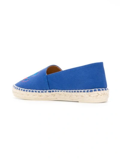 Shop Kenzo Logo Embroidered Espadrilles In Blue