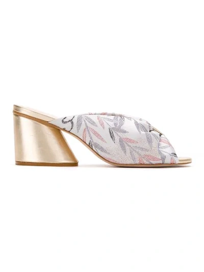 Shop Framed Printed Mules In Multicolour