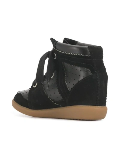 Shop Isabel Marant Wedge Trainers In Black