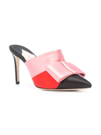 Shop Paul Andrew Colour Block Bow Mules In Pink