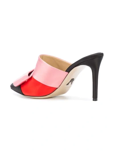 Shop Paul Andrew Colour Block Bow Mules In Pink