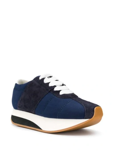 Shop Marni Bigfoot Flatform Sneakers In Blue