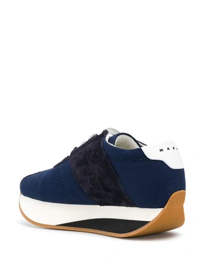 Shop Marni Bigfoot Flatform Sneakers In Blue