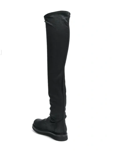 Shop Rick Owens Slouchy Knee Boots In Black