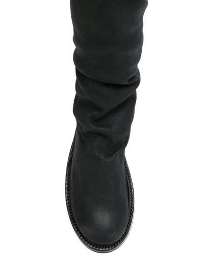 Shop Rick Owens Slouchy Knee Boots In Black