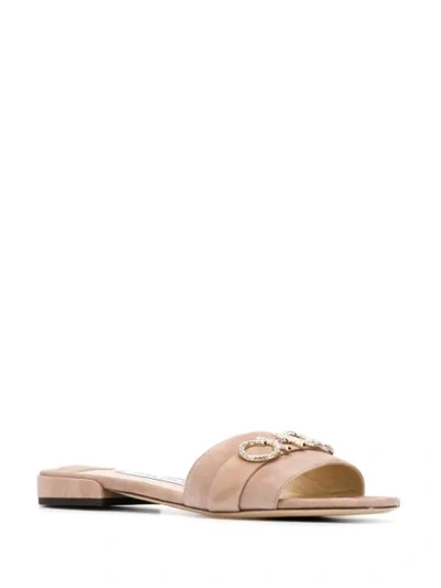 Shop Jimmy Choo Joni Flat Sandals In Neutrals