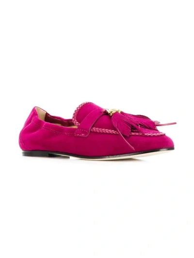 Shop Tod's Feather Loafers In Pink