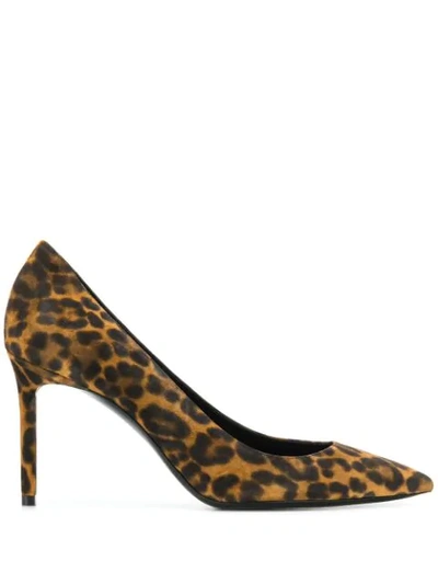 Shop Saint Laurent Anja Pumps In Brown