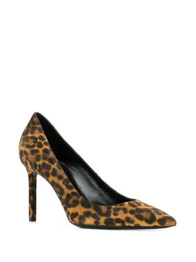 Shop Saint Laurent Anja Pumps In Brown