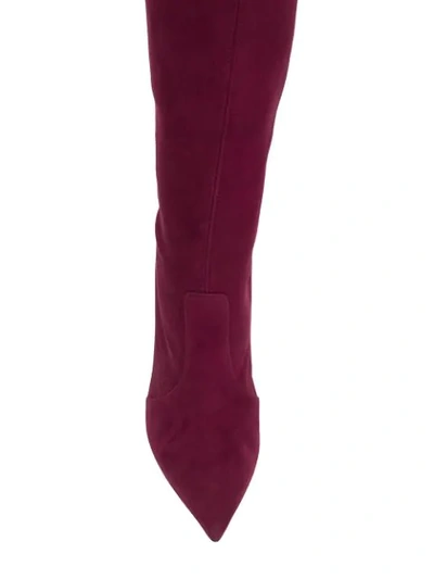 Shop Casadei Stiletto Over The Knee Boots - Pink