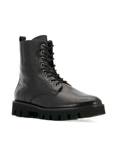 Shop Hogl Lace-up Cargo Boots In 0100 Black