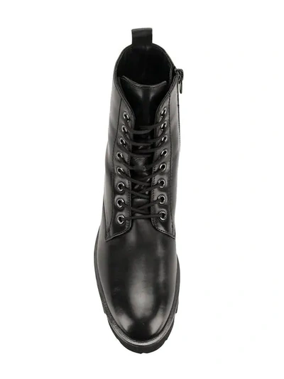 Shop Hogl Lace-up Cargo Boots In 0100 Black