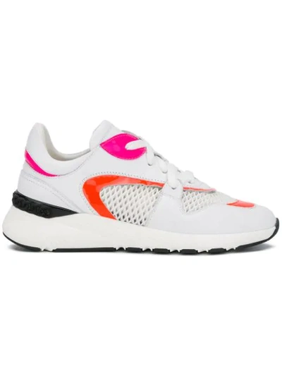 Shop Casadei Panther Fluo Sneakers In White