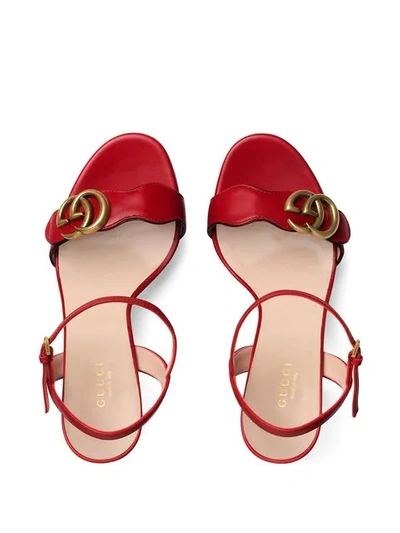 Shop Gucci Platform Sandal With Double G In Red