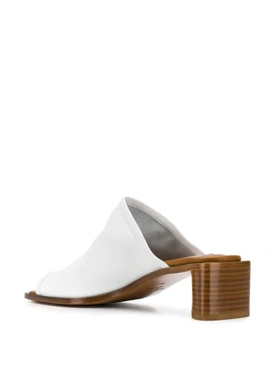 Shop Acne Studios Peep Toe Mules In White