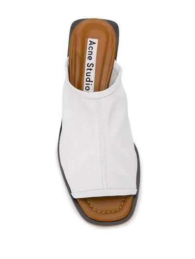 Shop Acne Studios Peep Toe Mules In White