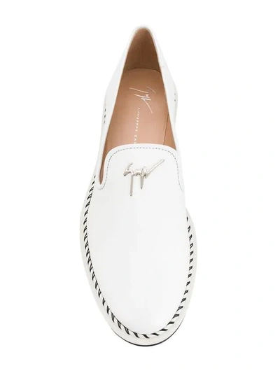 Shop Giuseppe Zanotti Tim Loafers In White