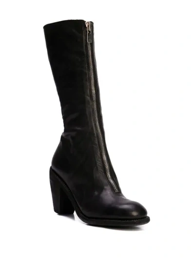 Shop Guidi Mid-calf Zipped Boots In Black