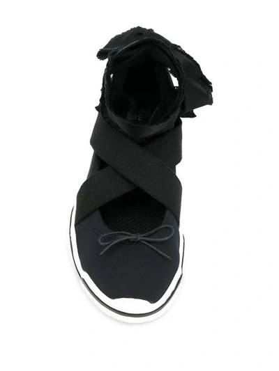 Shop Red Valentino Red(v) Ankle Tie Sneakers - Black