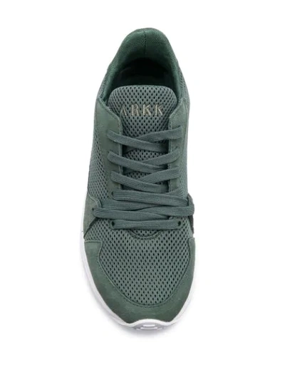 Shop Arkk Mesh Panel Sneakers In Green