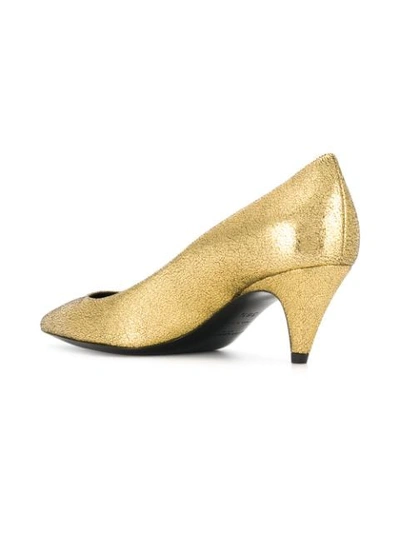 Shop Saint Laurent Charlotte Glitter Pumps In Gold