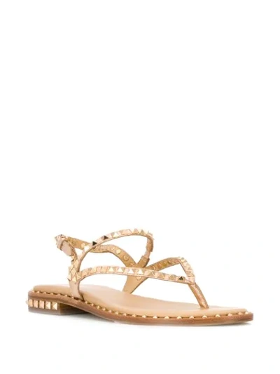 Shop Ash Pyramid Stud Sandals In Gold