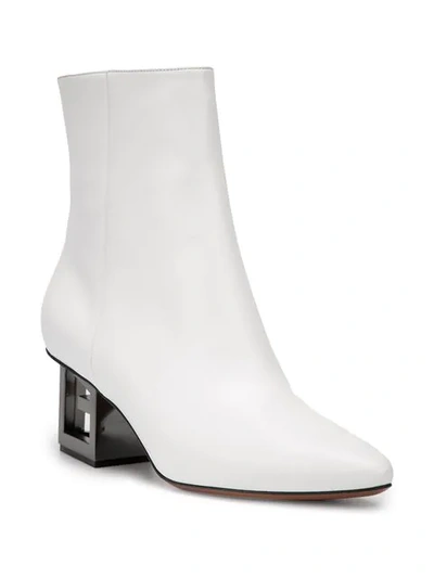 Shop Givenchy Logo Heel Boots - White