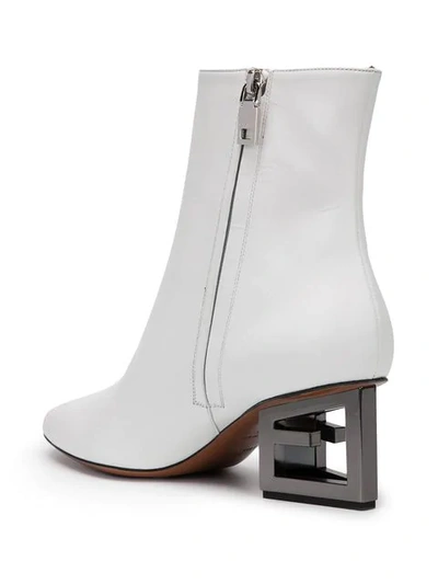 Shop Givenchy Logo Heel Boots - White