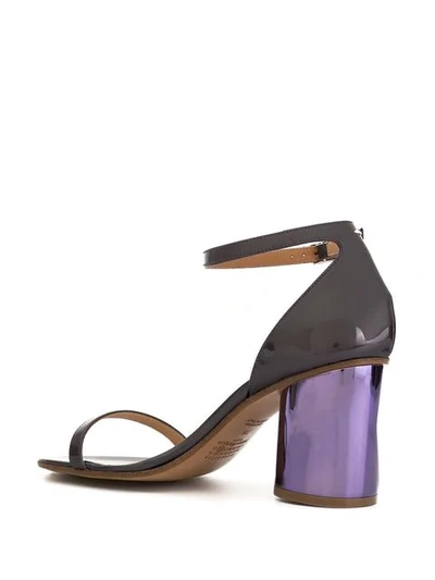 Shop Maison Margiela Structured Heel Sandals In Purple