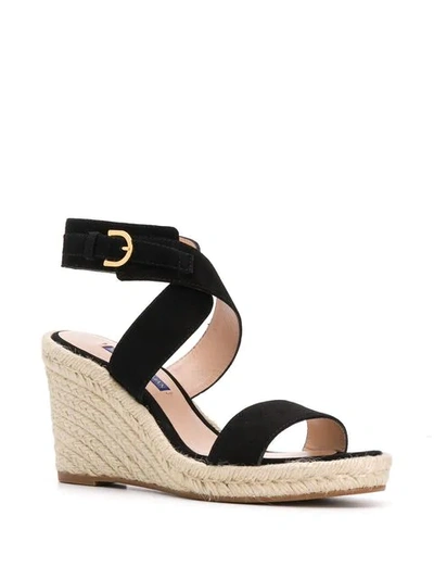 Shop Stuart Weitzman Wedge Sandals In Black