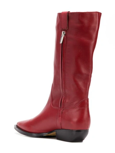 Shop The Seller High Pointed Boots In Red