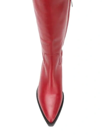 Shop The Seller High Pointed Boots In Red