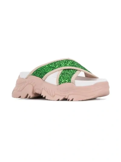 Shop N°21 Contrast Open-toe Sandals In Green