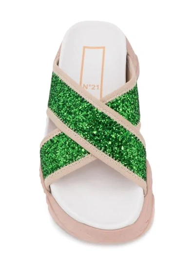 Shop N°21 Contrast Open-toe Sandals In Green